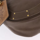 Chloe Eden Shoulder Bag Leather Gray Gold Auth fm5505-13