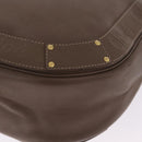 Chloe Eden Shoulder Bag Leather Gray Gold Auth fm5505-14