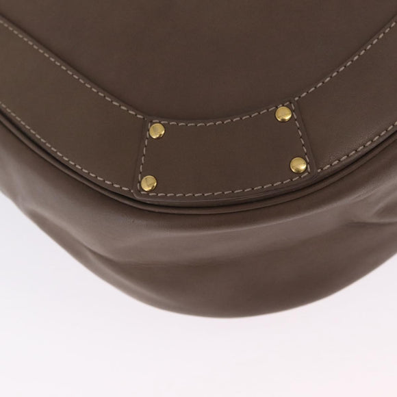 Chloe Eden Shoulder Bag Leather Gray Gold Auth fm5505
