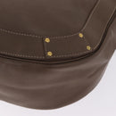 Chloe Eden Shoulder Bag Leather Gray Gold Auth fm5505-16