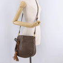Chloe Eden Shoulder Bag Leather Gray Gold Auth fm5505-27