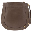 Chloe Eden Shoulder Bag Leather Gray Gold Auth fm5505-3