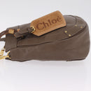 Chloe Eden Shoulder Bag Leather Gray Gold Auth fm5505-6