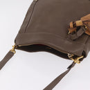 Chloe Eden Shoulder Bag Leather Gray Gold Auth fm5505-7