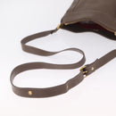 Chloe Eden Shoulder Bag Leather Gray Gold Auth fm5505-8