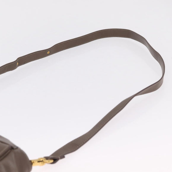 Chloe Eden Shoulder Bag Leather Gray Gold Auth fm5505