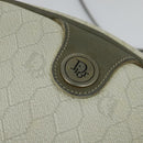 Christian Dior Honeycomb Canvas Umhängetasche PVC Weiß Gold Auth gh009-10