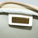 Christian Dior Honeycomb Canvas Shoulder Bag PVC White Gold Auth gh009-11