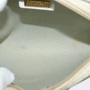 Christian Dior Honeycomb Canvas Shoulder Bag PVC White Gold Auth gh009-12