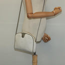 Christian Dior Honeycomb Canvas Shoulder Bag PVC White Gold Auth gh009-19