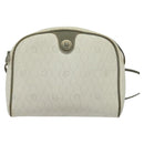 Christian Dior Honeycomb Canvas Shoulder Bag PVC White Gold Auth gh009-13