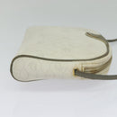 Christian Dior Honeycomb Canvas Shoulder Bag PVC White Gold Auth gh009-4
