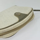 Christian Dior Honeycomb Canvas Shoulder Bag PVC White Gold Auth gh009-6