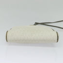Christian Dior Honeycomb Canvas Umhängetasche PVC Weiß Gold Auth gh009-5