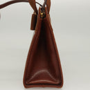 Salvatore Ferragamo Vala Hand Bag Leather Embossed 2way Brown Gold Auth gh015-3