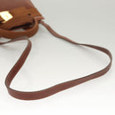 Salvatore Ferragamo Vala Hand Bag Leather Embossed 2way Brown Gold Auth gh015-8