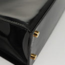 Salvatore Ferragamo Vala Shoulder Bag Patent leather Black Gold Auth gh016-9