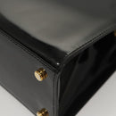 Salvatore Ferragamo Vala Shoulder Bag Patent leather Black Gold Auth gh016-14