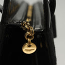 Salvatore Ferragamo Vala Shoulder Bag Patent leather Black Gold Auth gh016-10