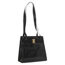 Salvatore Ferragamo Vala Shoulder Bag Patent leather Black Gold Auth gh016-1