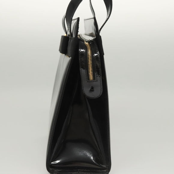 Salvatore Ferragamo Vala Shoulder Bag Patent leather Black Gold Auth gh016