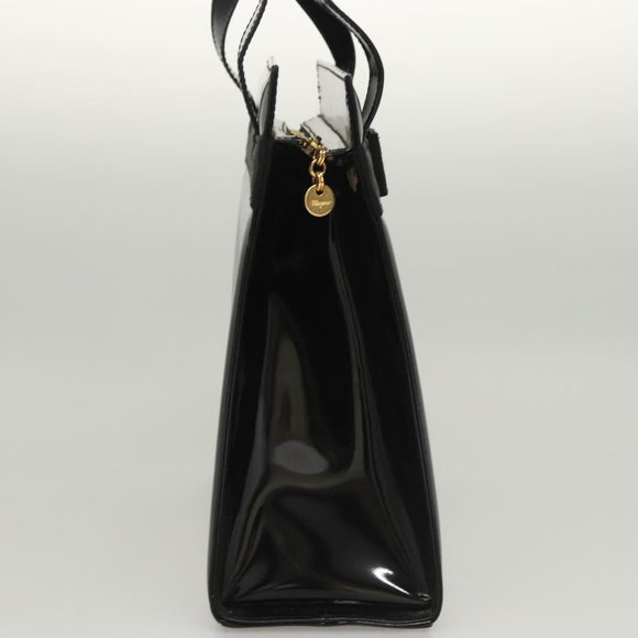 Salvatore Ferragamo Vala Shoulder Bag Patent leather Black Gold Auth gh016