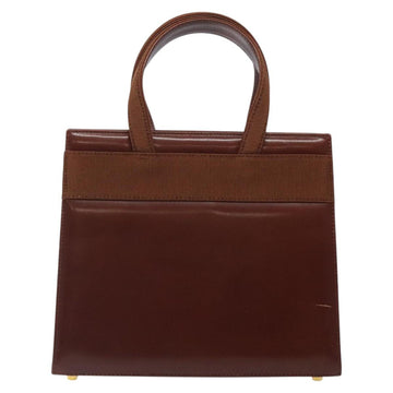 Salvatore Ferragamo Vala Hand Bag Leather 2way Brown Gold Auth gh017 - 0