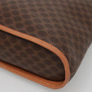 CELINE Macadam Canvas Hand Bag PVC Leather Brown Gold Auth gh019-9
