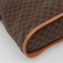 CELINE Macadam Canvas Hand Bag PVC Leather Brown Gold Auth gh019-14