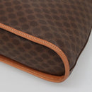 CELINE Macadam Canvas Hand Bag PVC Leather Brown Gold Auth gh019-15