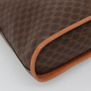 CELINE Macadam Canvas Hand Bag PVC Leather Brown Gold Auth gh019-16