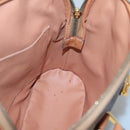CELINE Macadam Canvas Hand Bag PVC Leather Brown Gold Auth gh019-17
