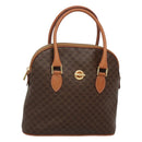 CELINE Macadam Canvas Hand Bag PVC Leather Brown Gold Auth gh019-1