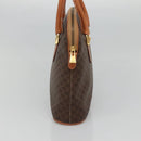 CELINE Macadam Canvas Hand Bag PVC Leather Brown Gold Auth gh019-3