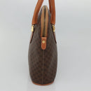 CELINE Macadam Canvas Hand Bag PVC Leather Brown Gold Auth gh019-4