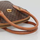 CELINE Macadam Canvas Hand Bag PVC Leather Brown Gold Auth gh019-7
