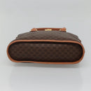 CELINE Macadam Canvas Hand Bag PVC Leather Brown Gold Auth gh019-5