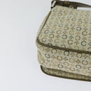 CELINE C Macadam Canvas Shoulder Bag Beige Brown Silver Auth gh040-16