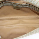 CELINE C Macadam Canvas Shoulder Bag Beige Brown Silver Auth gh040-10