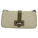 CELINE C Macadam Canvas Shoulder Bag Beige Brown Silver Auth gh040-13