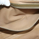 CELINE C Macadam Canvas Shoulder Bag Beige Brown Silver Auth gh040-22