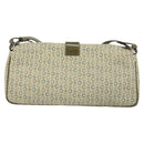 CELINE C Macadam Canvas Shoulder Bag Beige Brown Silver Auth gh040-2