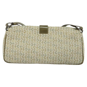 CELINE C Macadam Canvas Shoulder Bag Beige Brown Silver Auth gh040 - 0