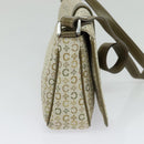 CELINE C Macadam Canvas Shoulder Bag Beige Brown Silver Auth gh040-3