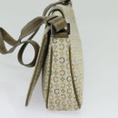 CELINE C Macadam Canvas Shoulder Bag Beige Brown Silver Auth gh040-4