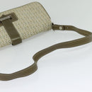 CELINE C Macadam Canvas Shoulder Bag Beige Brown Silver Auth gh040-7