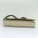 CELINE C Macadam Canvas Shoulder Bag Beige Brown Silver Auth gh040-5