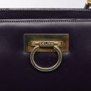 CELINE Hand Bag Leather Purple Gold Auth gh047-17