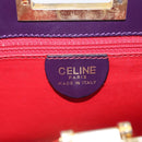 CELINE Hand Bag Leather Purple Gold Auth gh047-18