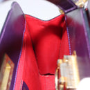 CELINE Hand Bag Leather Purple Gold Auth gh047-19